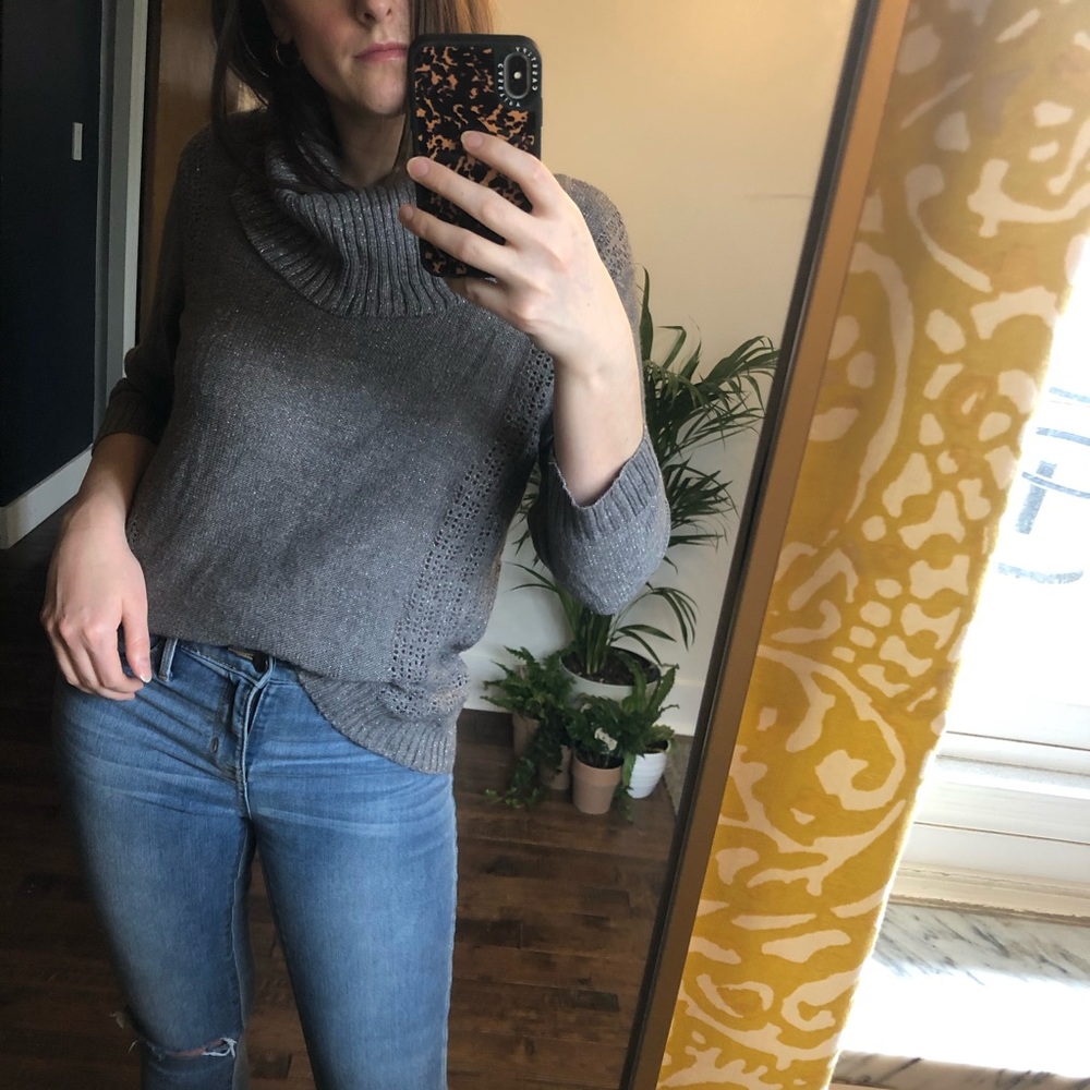 Gray Cowneck Sweater